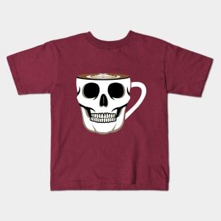 Skull Coffee Cup Illustration Kids T-Shirt